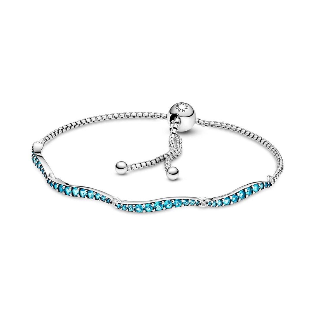 599436C01 Pandora Blue Waven Sliding Bracelet
