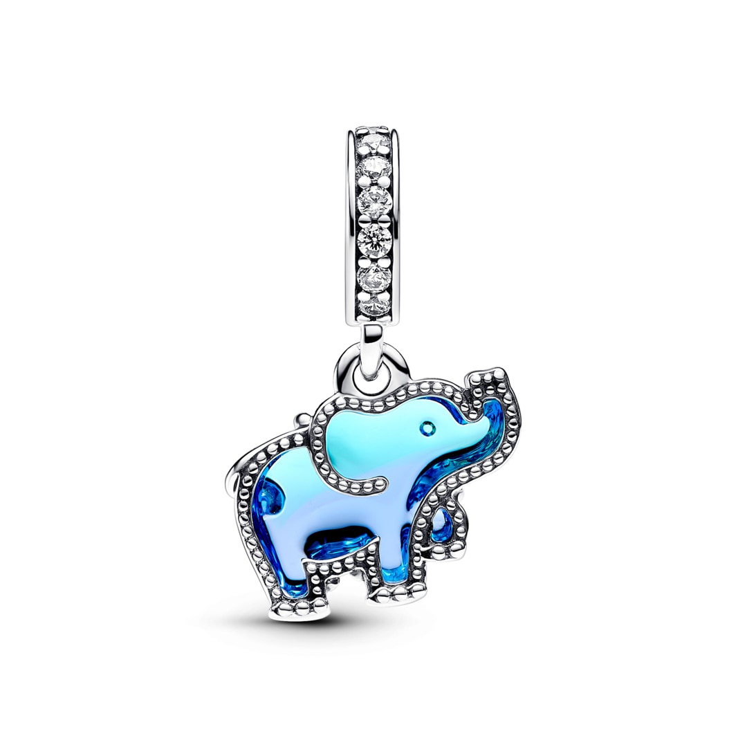 793339C01 | Pandora Moments Blue Murano Glass Elephant Dangle Charm 925 ...