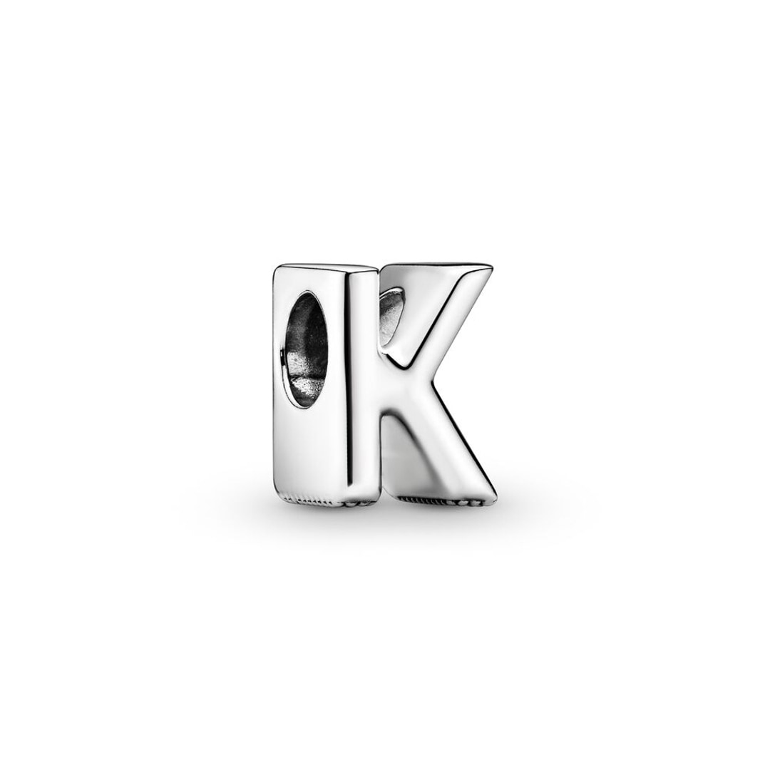 Pendentif Charm Lettre K En Or Rose 14 Carats Avec Diamants Naturels - 48 Diamants - Total 0.27 Carats - Neuf