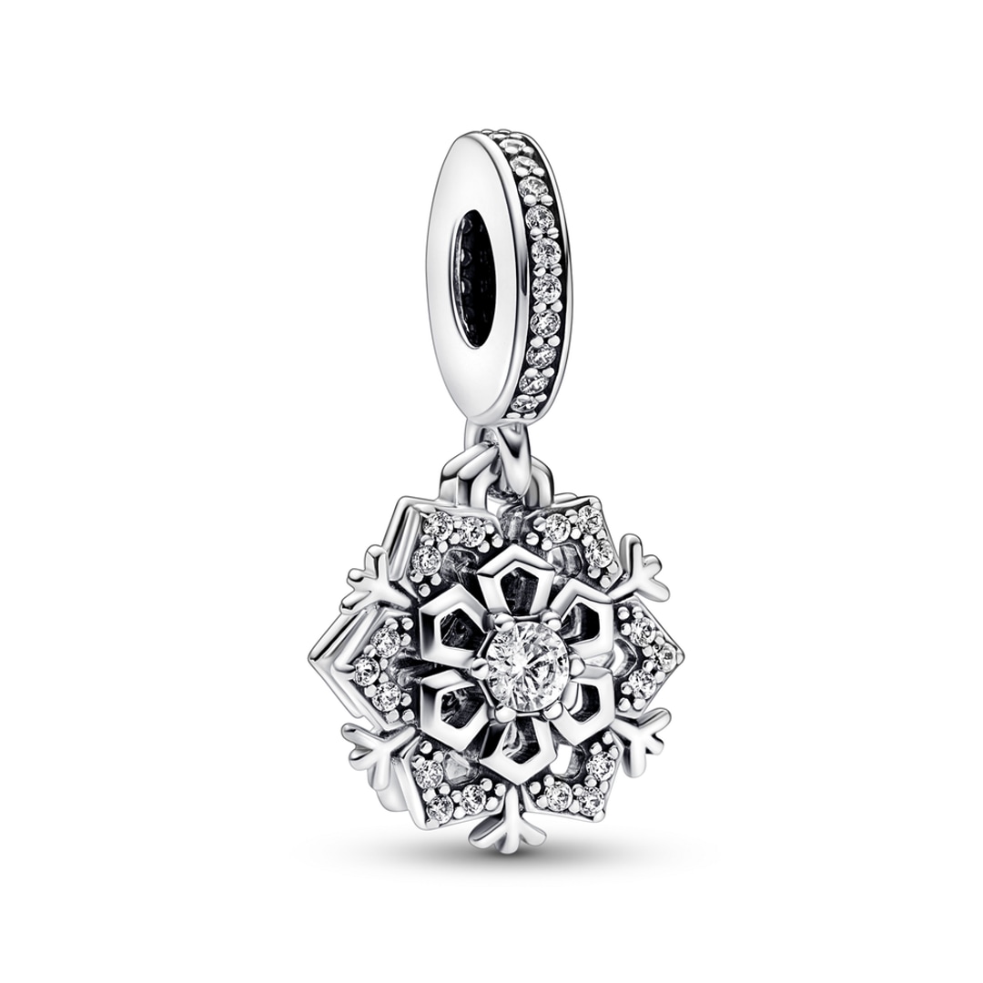 792355C01 | Pandora Moments Sparkling Snowflake Double Dangle Charm