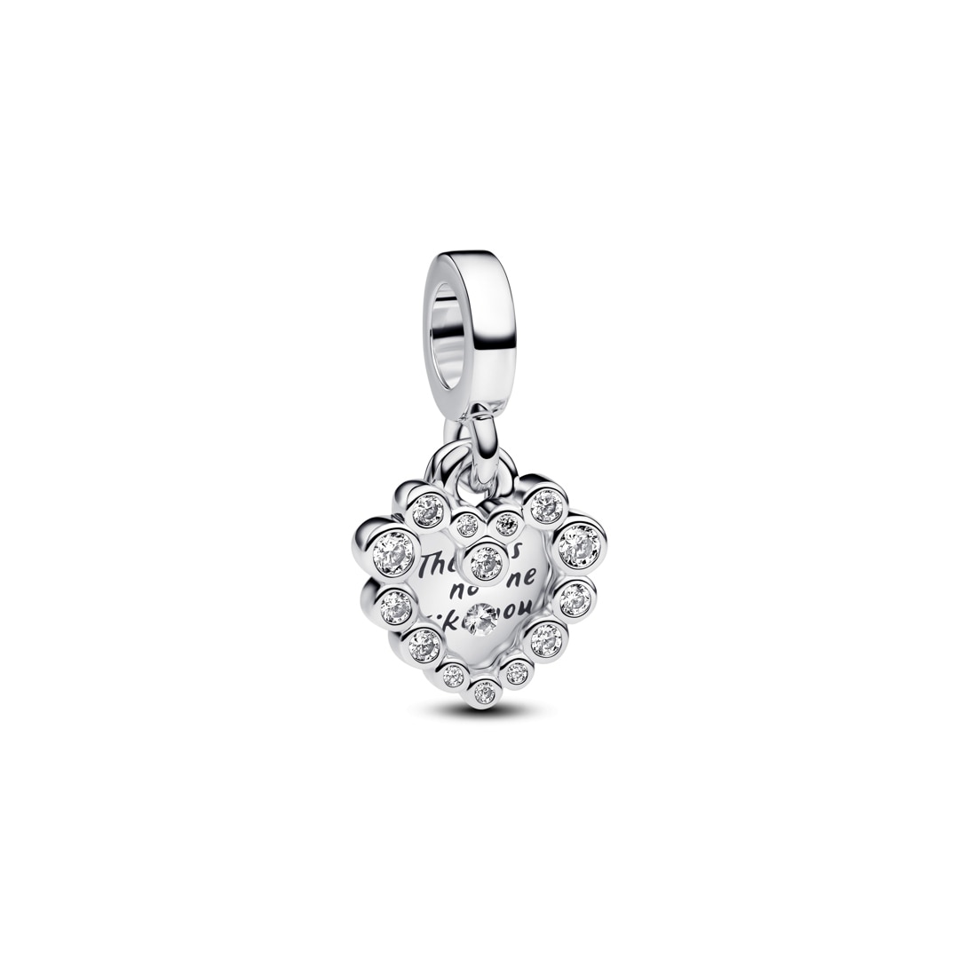 793765C01 Pandora Moments Sparkling Heart Double Dangle Charm