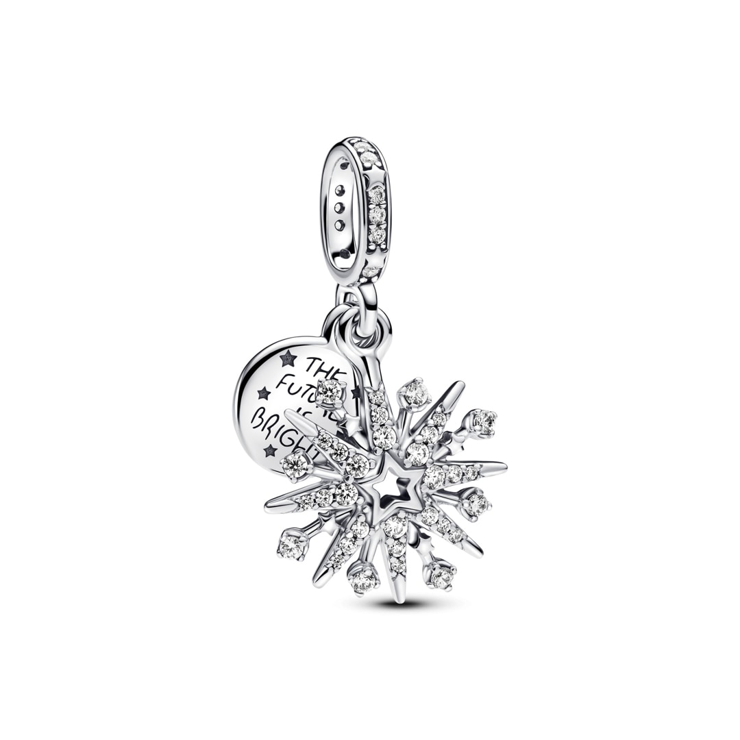 793512C01 Pandora Moments Sparkling Firework Double Dangle Charm