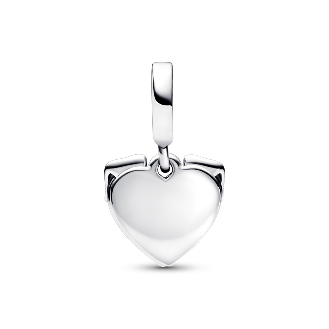 Charm Pendentif Cœur Triple GNOCE Argent 925 - Bouteille Vin & CZ Rouge Pour Bracelet Collier
