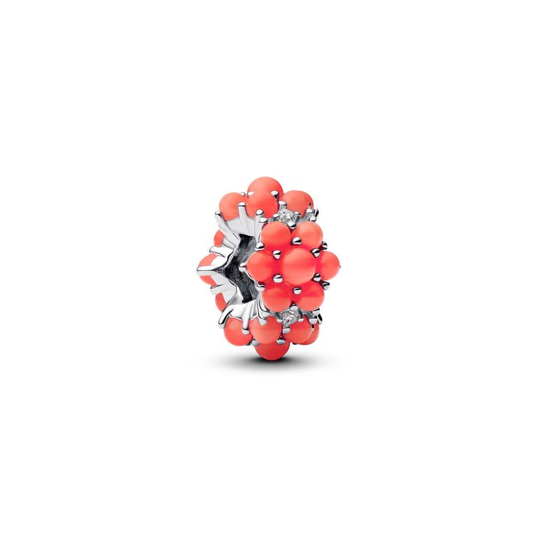 793897C01 Pandora Moments Coral-coloured Ocean Charm 925 Silver