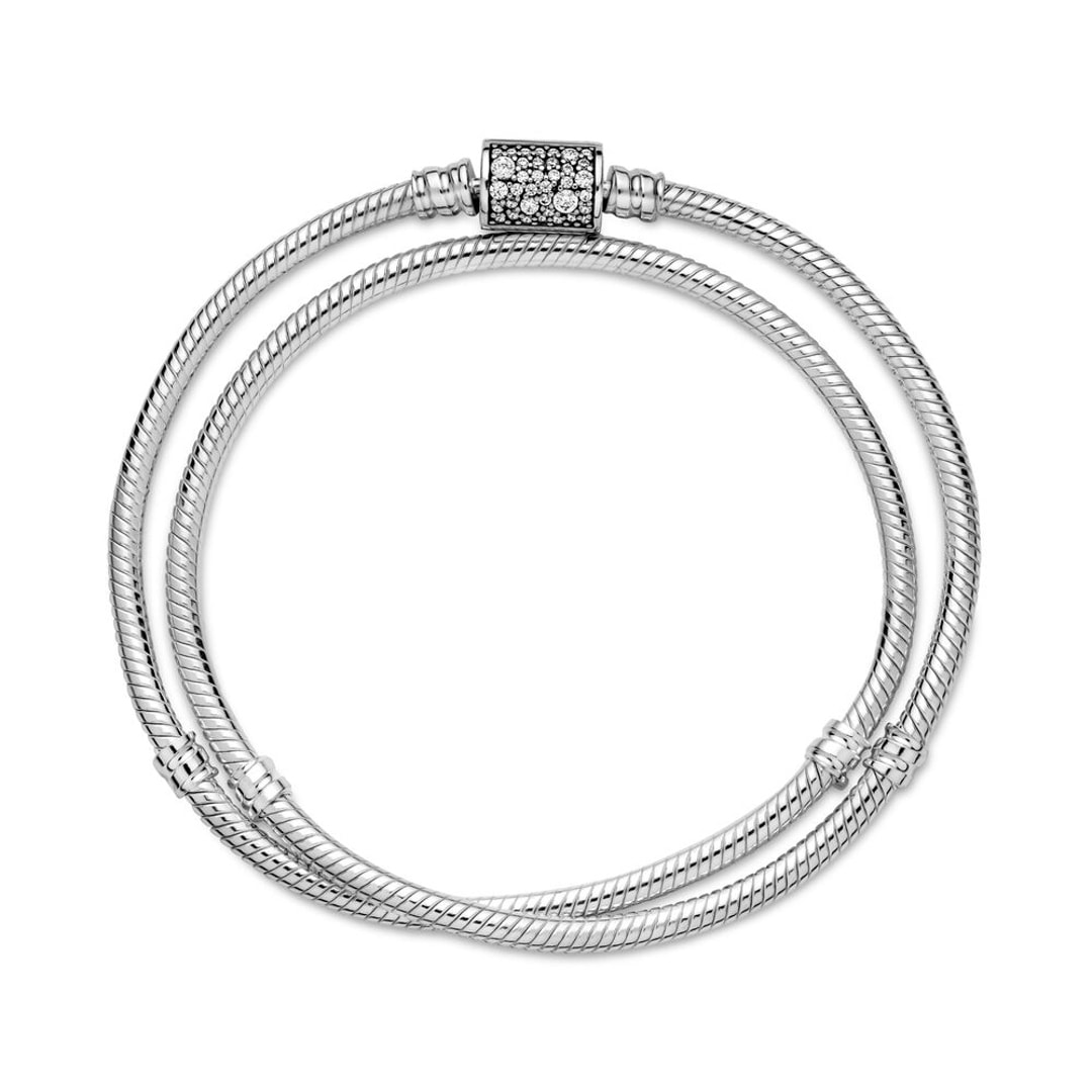 599544C01 | Pandora Moments Bracelet Double Tour Maille Serpent Fermoir ...