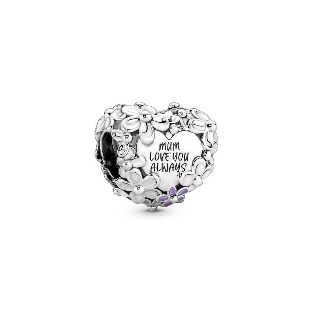 791155C01 Pandora Moments Mum Daisy Heart Charm