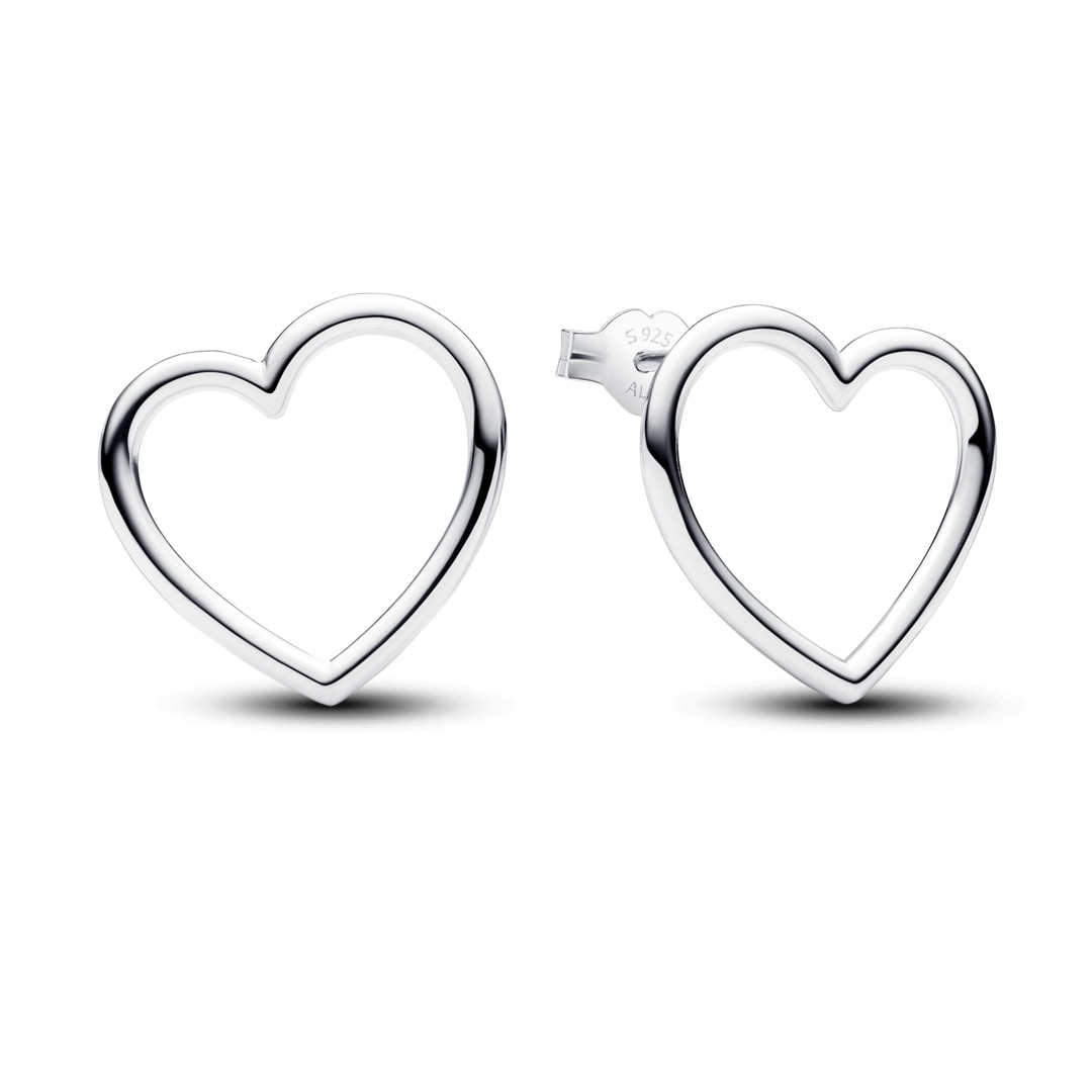 293077C00 Pandora Moments Front-facing Heart Stud Earrings 925