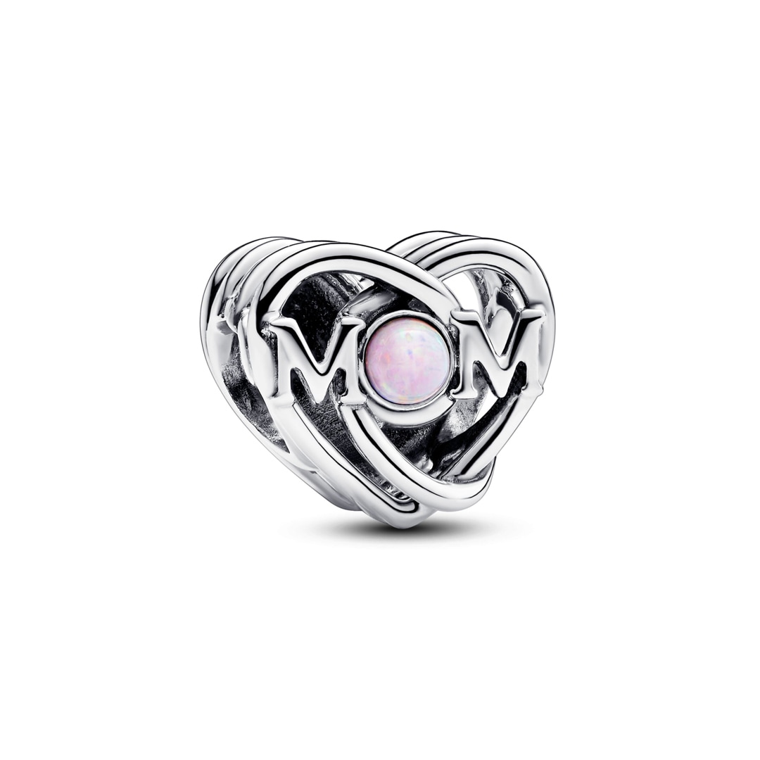 793233C01 Pandora Moments Charm ajouré « Mom » en forme de cœur