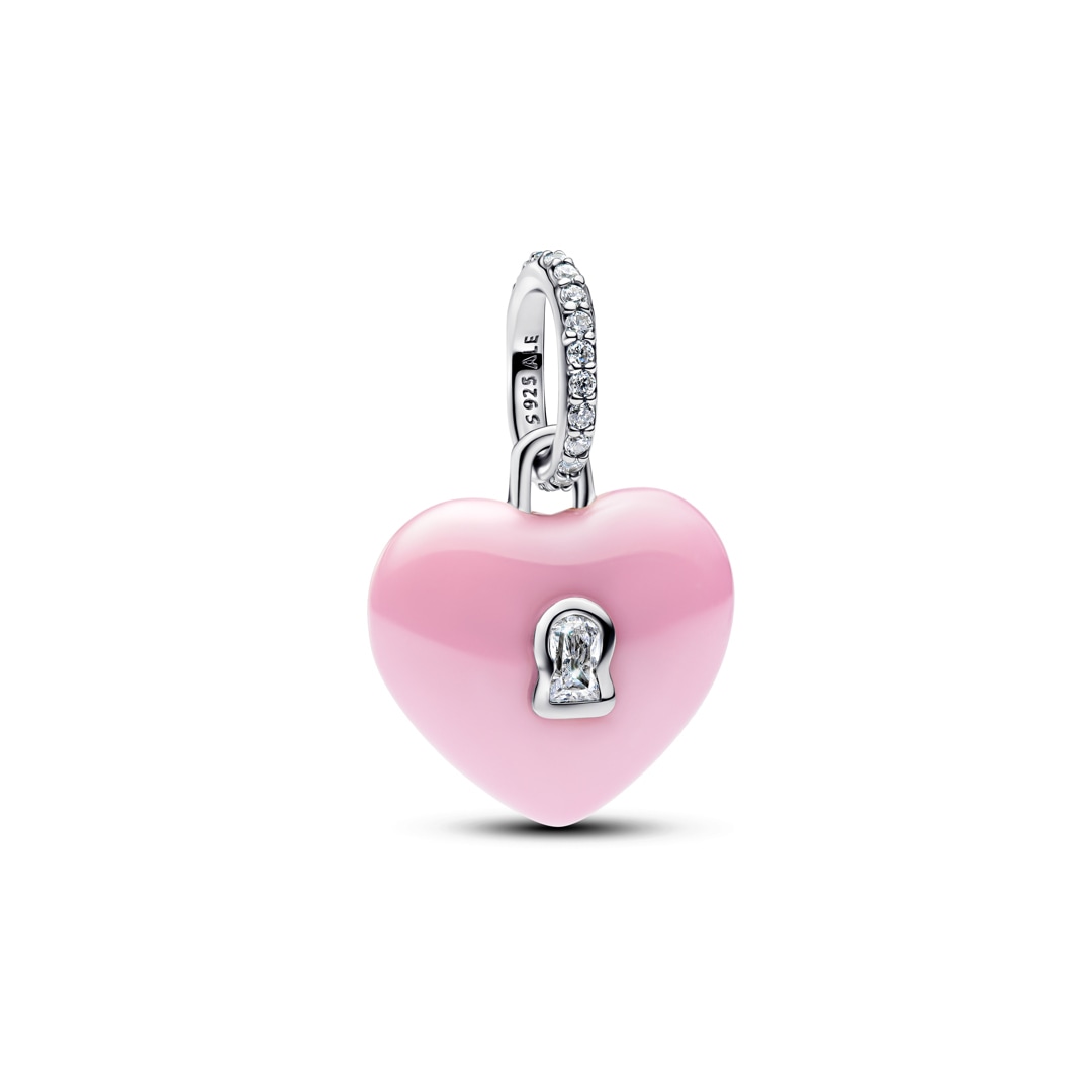 794424C01 | Pandora Moments Radiating Pink Heart Medallion Charm 925 Silver