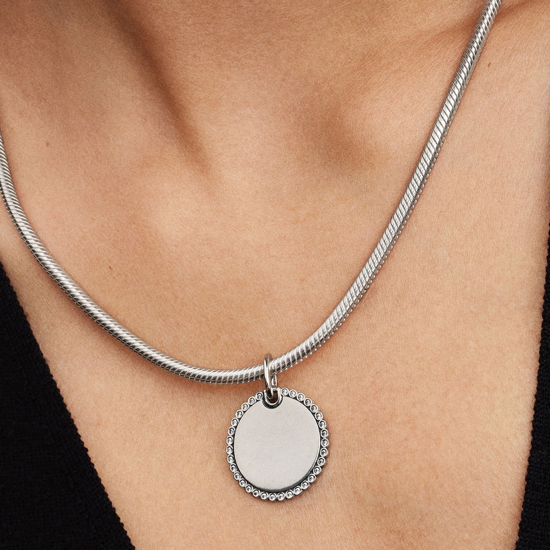 394007C01 | Pandora Moments Round Tag Pendant 925 Silver
