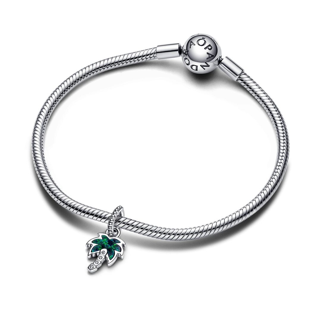 793352C01 | Pandora Moments Opalescent Green Palm Tree Dangle Charm 925 ...