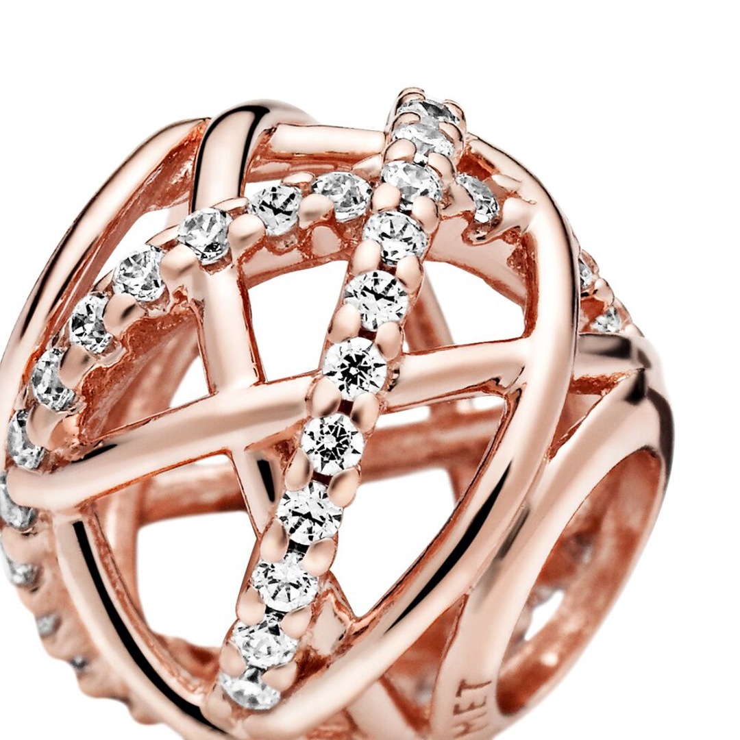 Sparkling & polished lines spacer charm hot sale