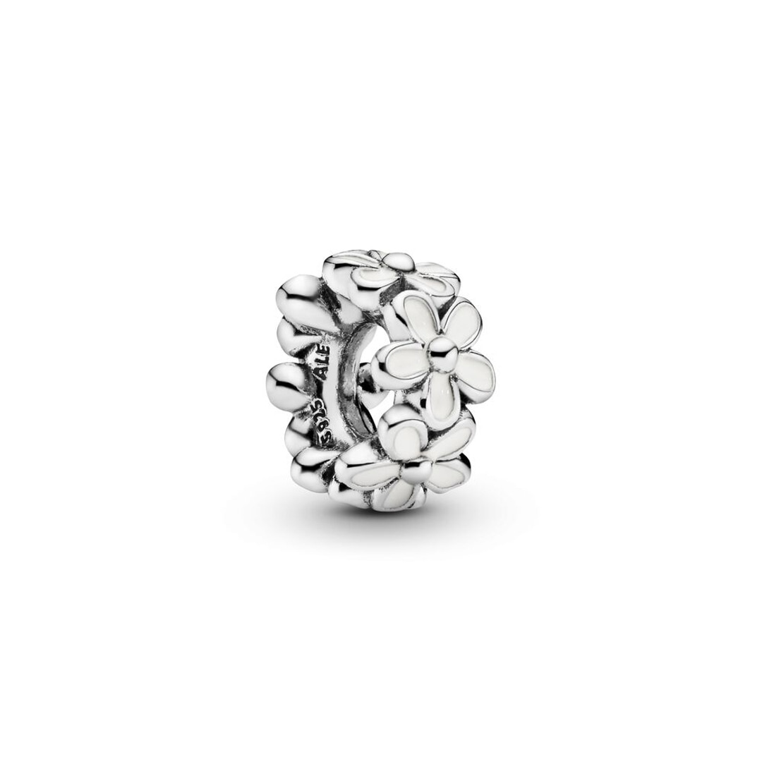 791495EN12 Pandora Moments Charm Espaceur Marguerite Blanche