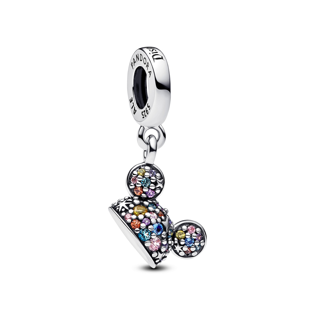Pandora Moments x Disney Parks 70th Anniversary Mickey Mouse Ears Dangle  Charm 925 Silver ladies jewellery 793814C01
