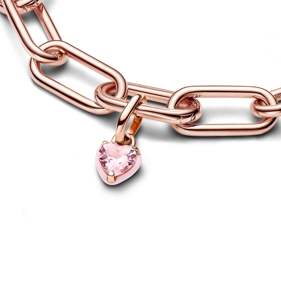 Pandora ME Rosafarbenes Chakra-Herz Mini-Charm-Anhänger | Pandora