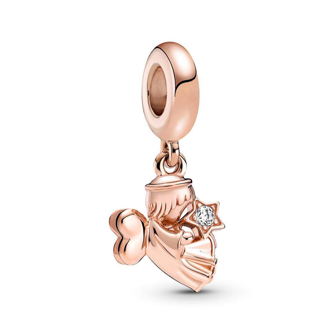 7650c01 Pandora Rose Moments Charm Pendant Ange A Ailes En Forme De Cœur