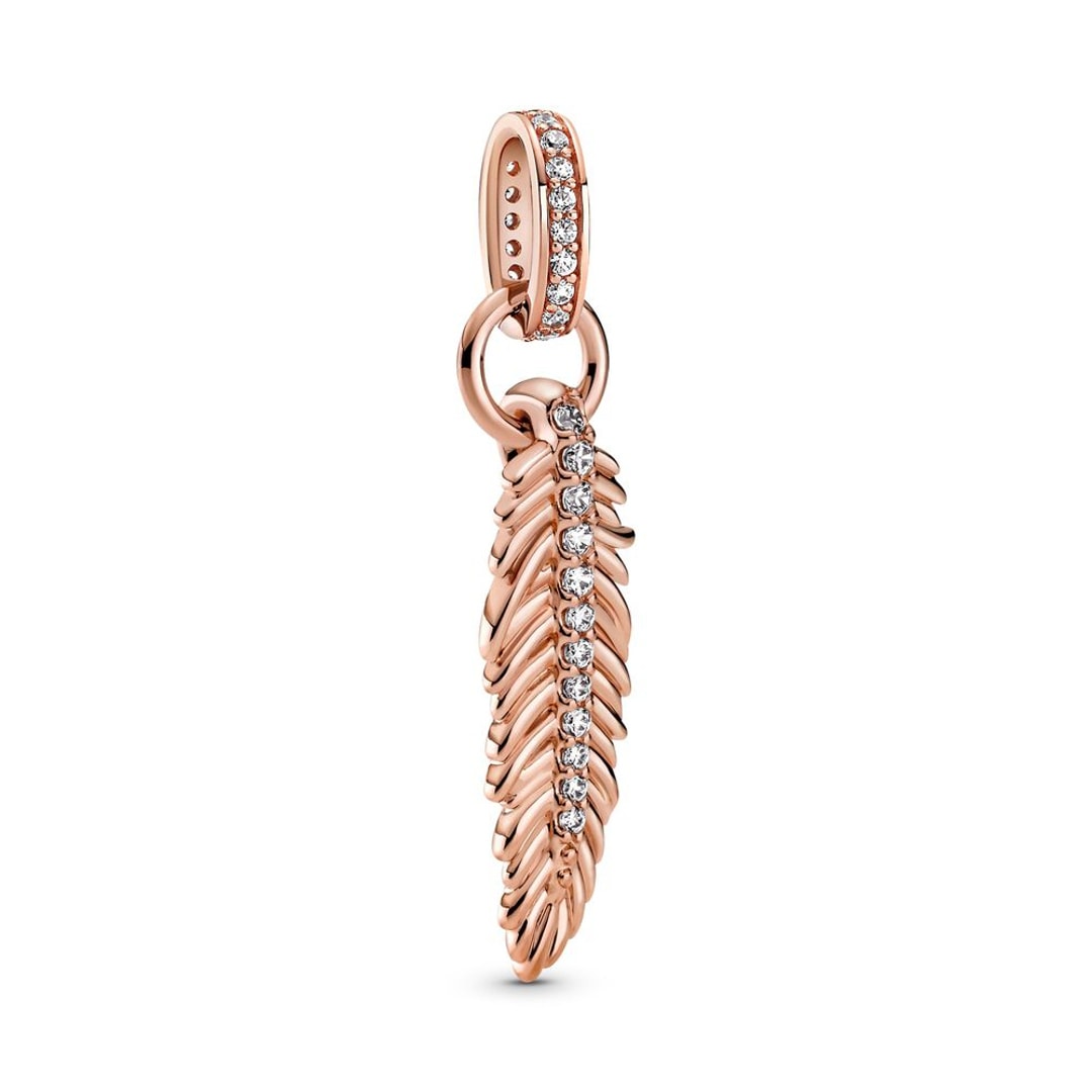 789550C01 Pandora Rose Moments Charm Pendant Plume Scintillante