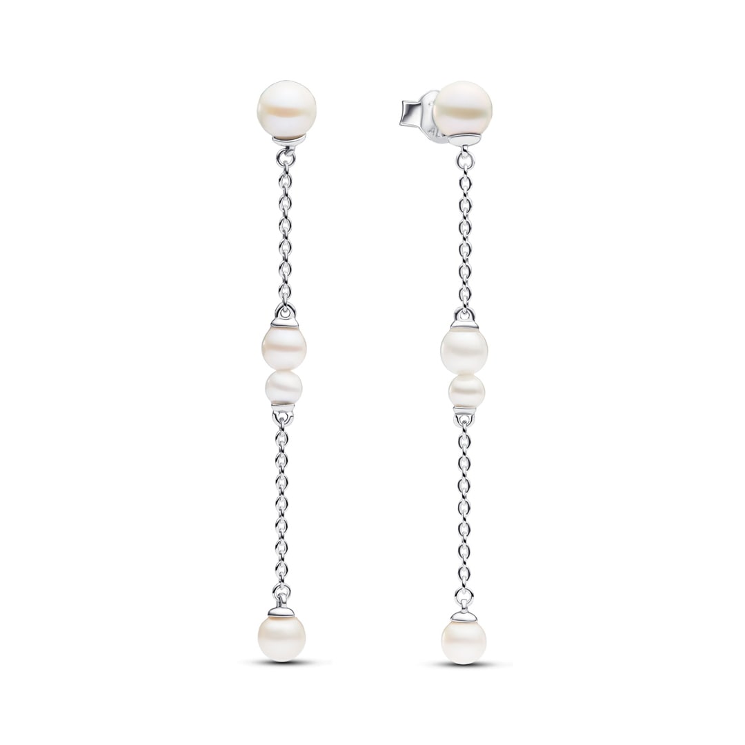 Collier Perles De Culture Vintage - Argent 925 - Perles 8-10mm - Longeur 46cm - Occasion