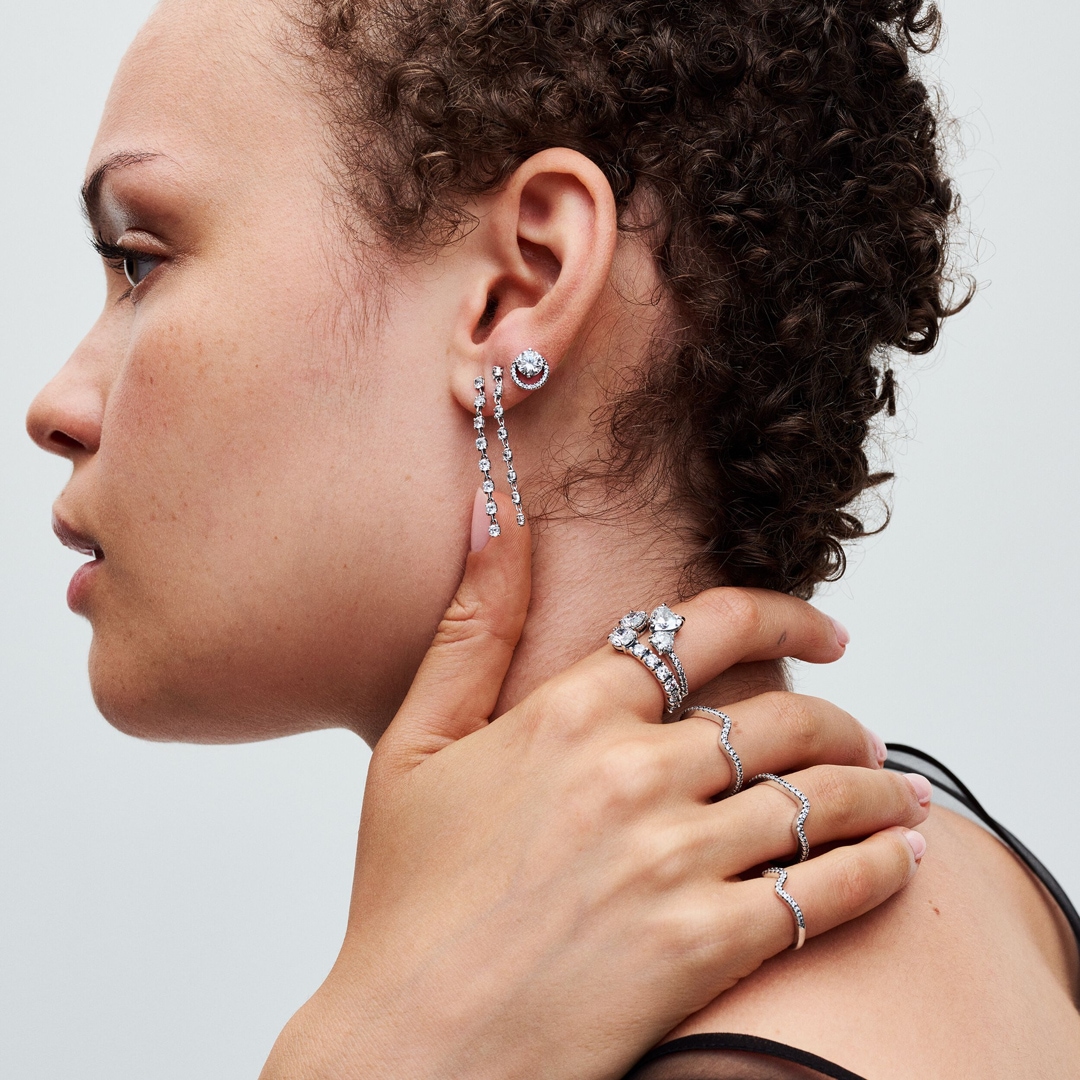 Pandora Timeless Funkelnde Acht Steine Ohrhänger 925 Silber