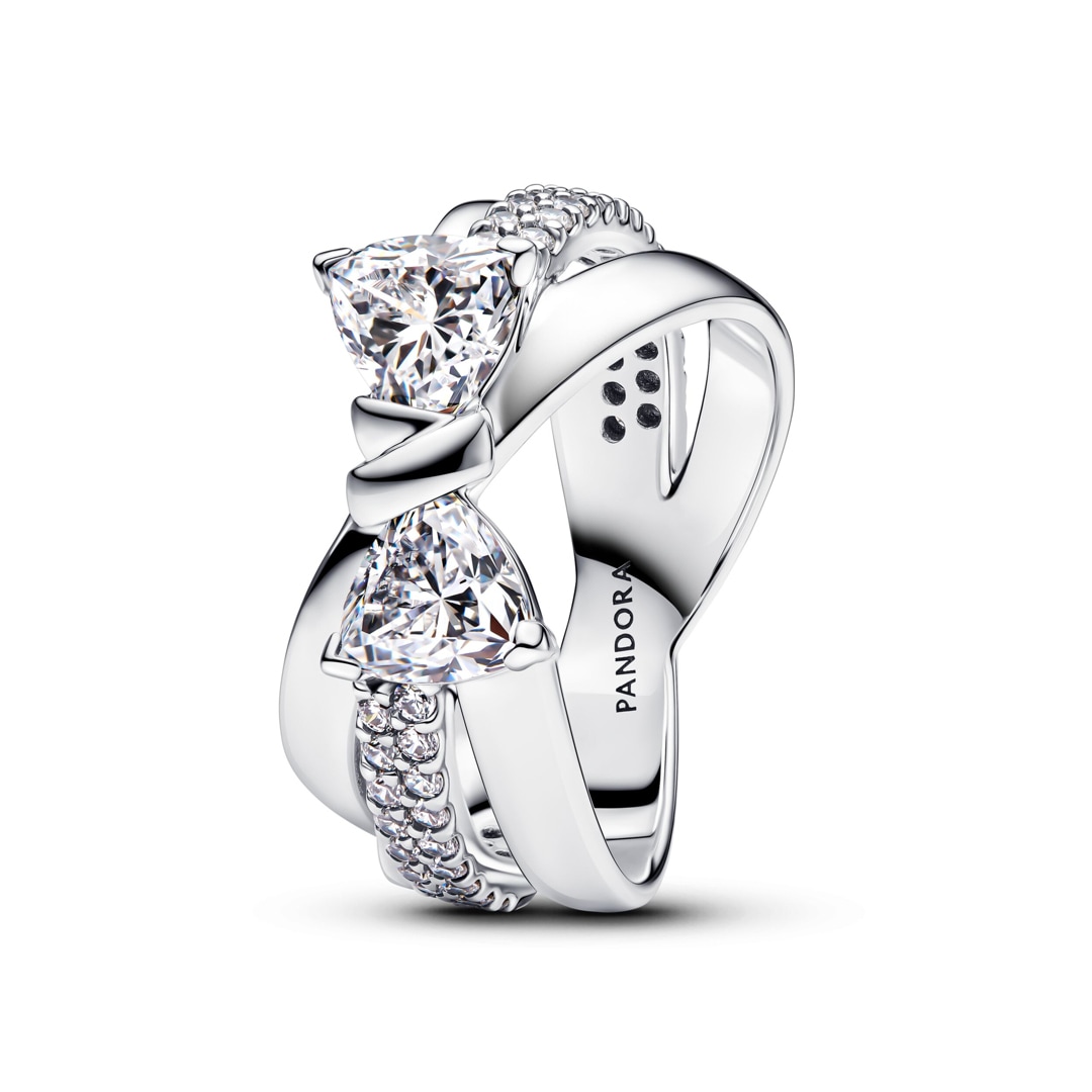 Pandora Timeless Sparkling Bow Crossover Ring 925 Silver ladies jewellery  193553C01