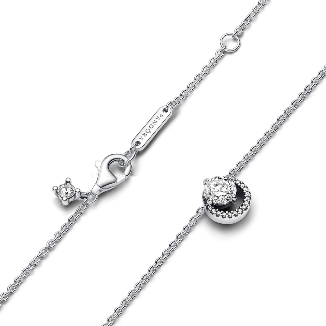 391174C01-45 | Pandora Timeless Sparkling Round Halo Pendant Collier ...