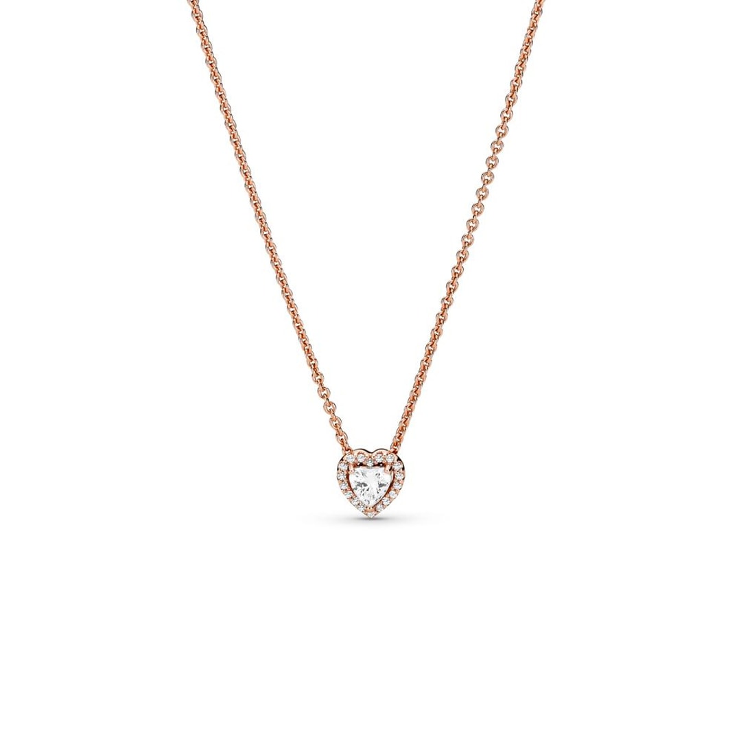 388425C01-45 Pandora Rose Timeless Sparkling Heart Collier Necklace