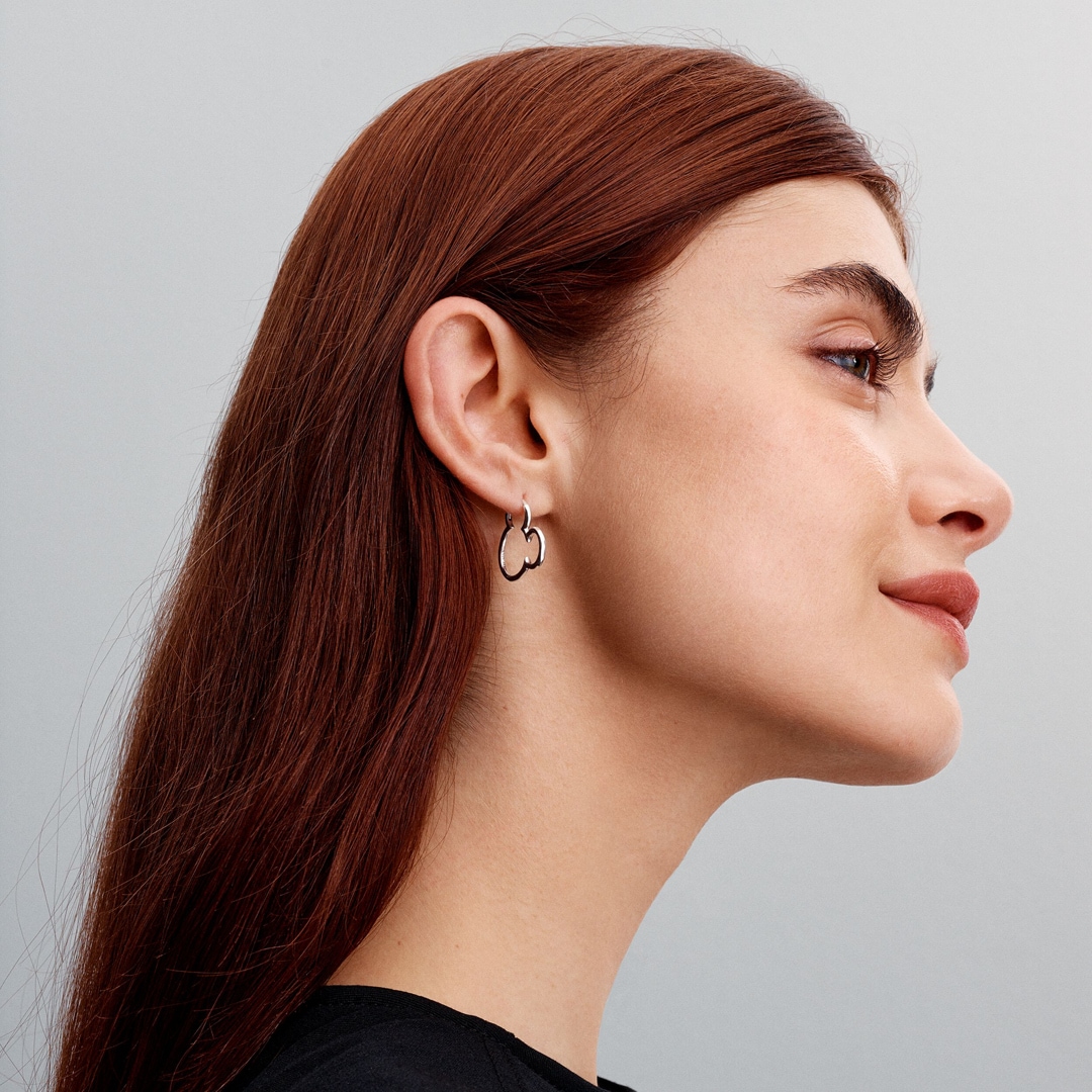 293528C00 Pandora x Disney Mickey Mouse Silhouette Hoop Earrings