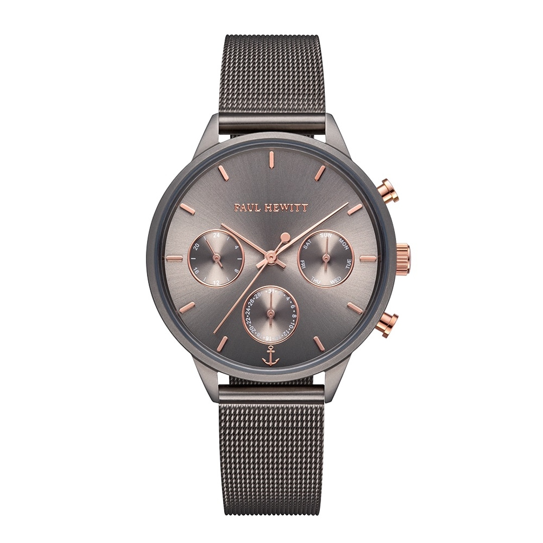 Paul Hewitt Everpulse Line Grey Metallic Sunray IP Mesh 38 Montre femme PH E GRM GRM 52S