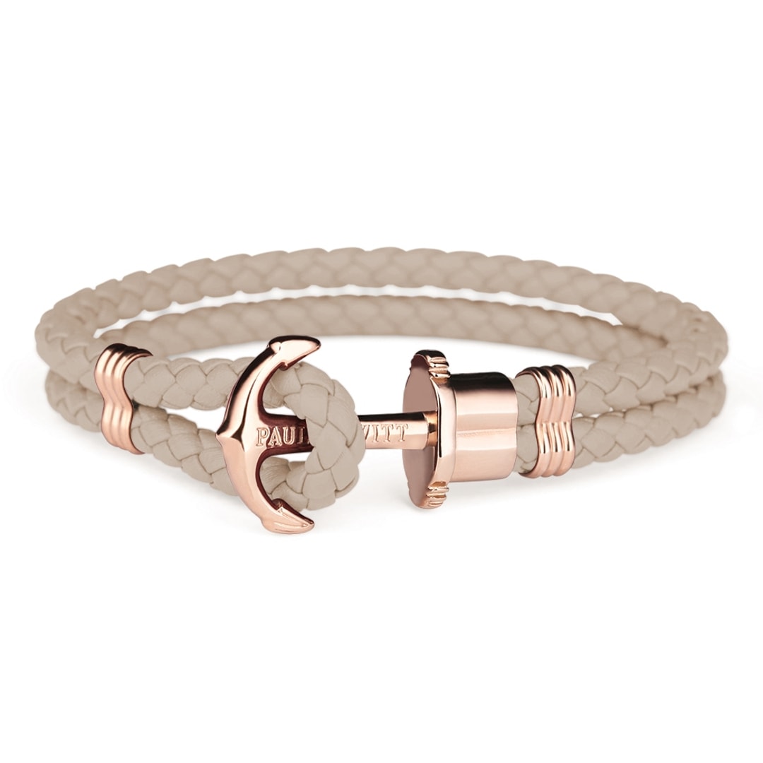 PH PH L R H Paul Hewitt Phrep IP Or Ros Ancre Bracelet Cuir