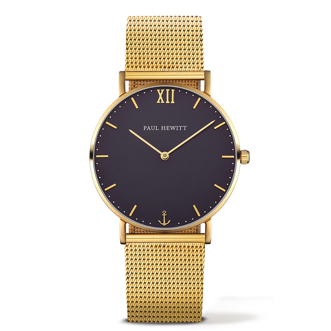 Paul Hewitt Sailor Line Blue Lagoon IP Gold Metal Ø 39 gents watch  PH-SA-G-St-B-4