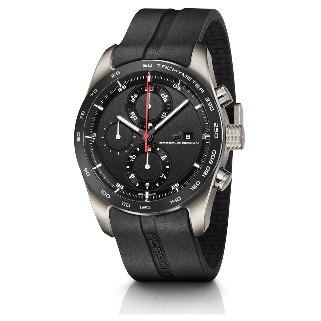 Bracelet Caoutchouc Porsche Design Pour Montre 6010 Chronotimer, 22mm, Noir, Neuf