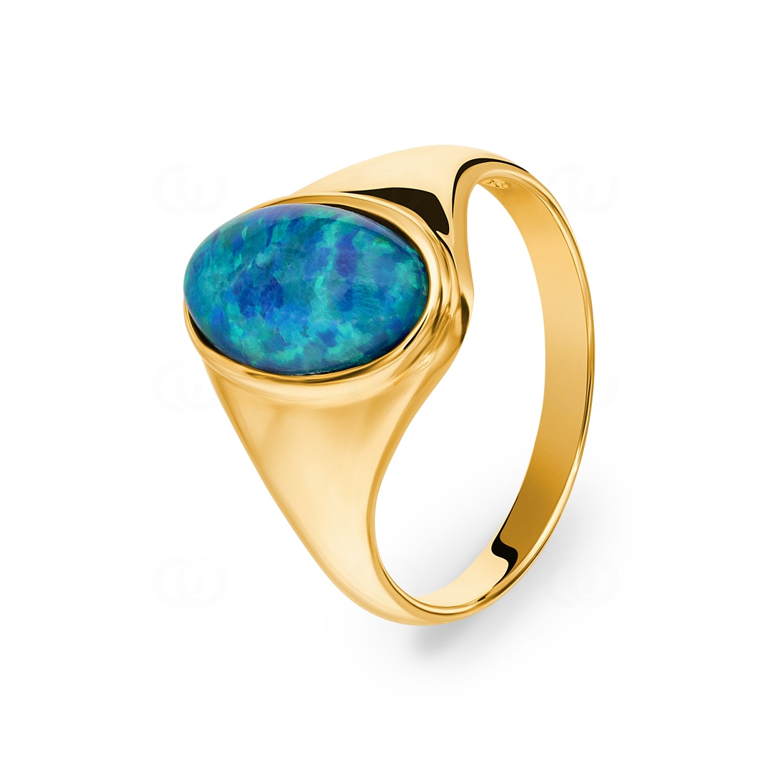 Bague or jaune 750 18 ct avec opale O 54 Bijou femme PR7733 16 54