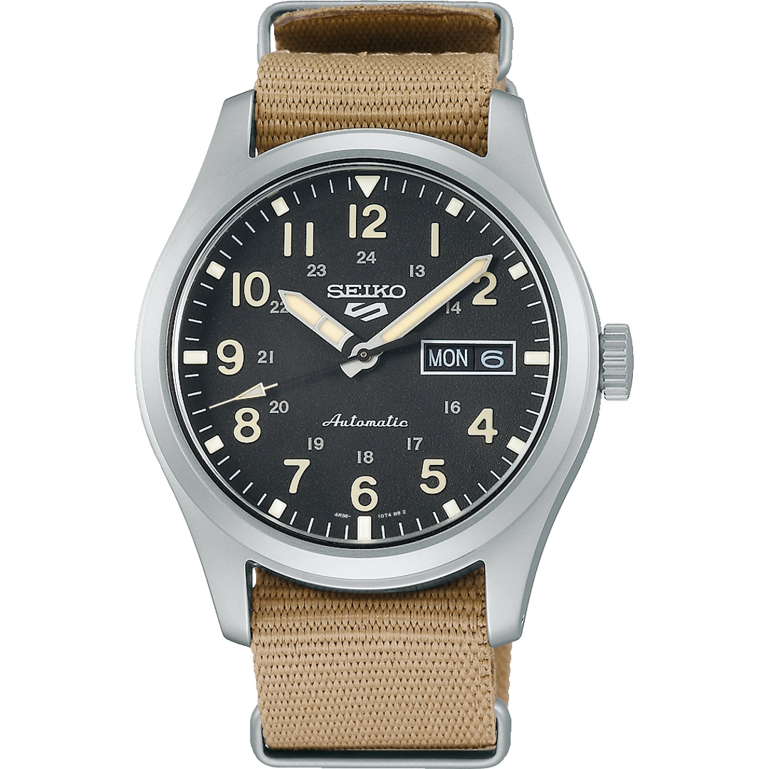Seiko 5 Sports Automatik Day Date Nato Beige SRPG35K1
