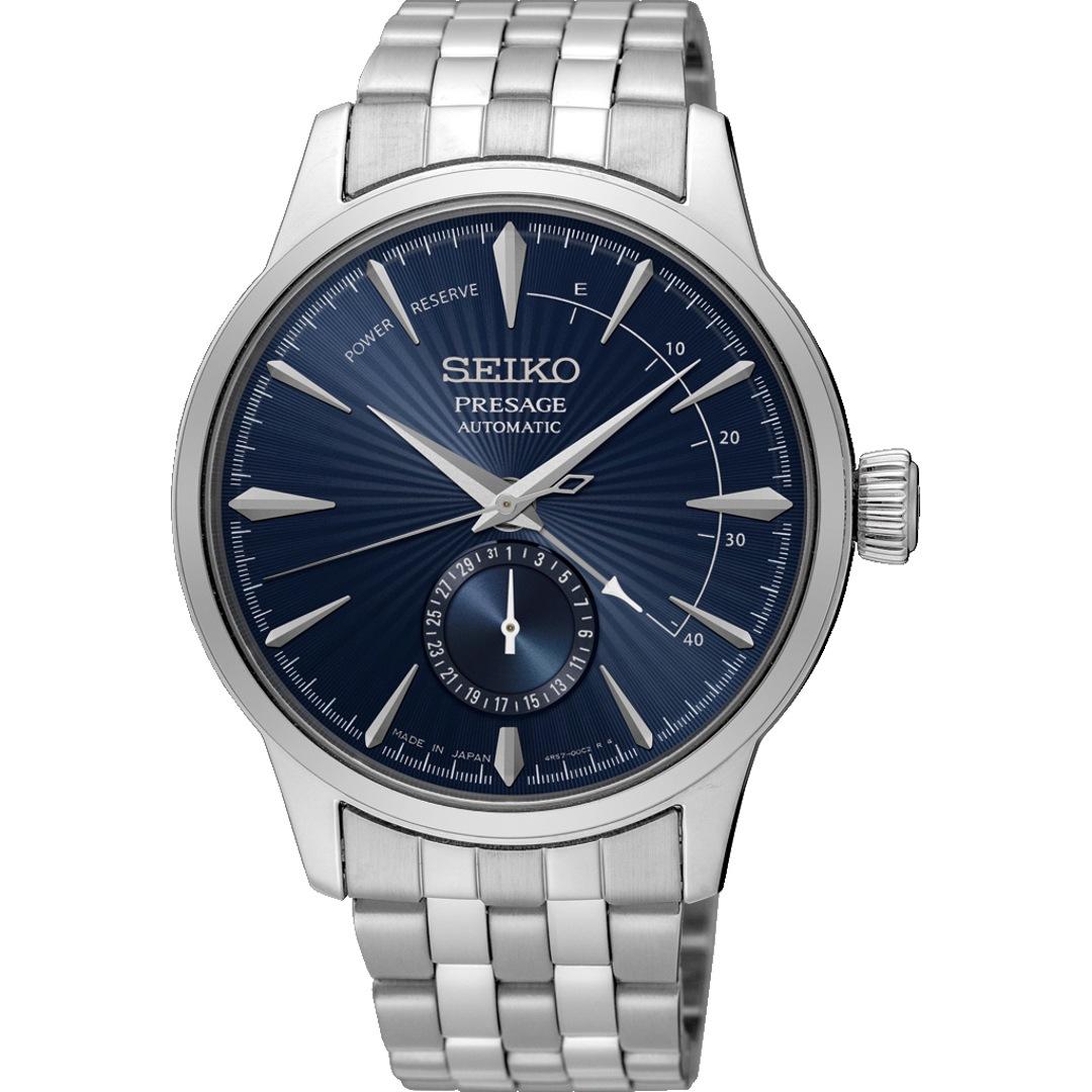 SSA347J1 Seiko Presage Automatique Power Reserve Blue Moon Cocktail Time