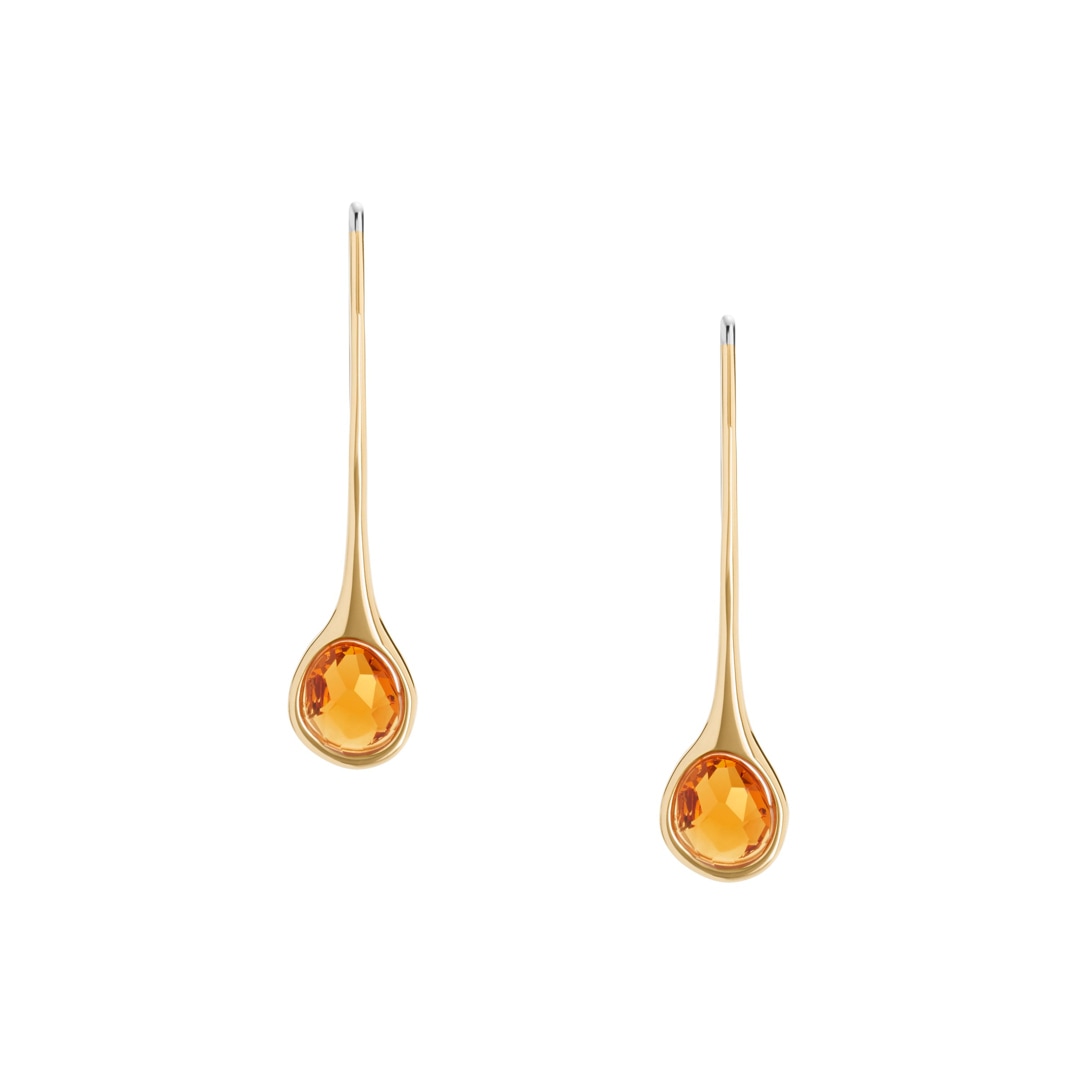Boucles D'oreilles Skagen Kariana - Acier Inoxydable, Breloques Verre Bleu, 40mm