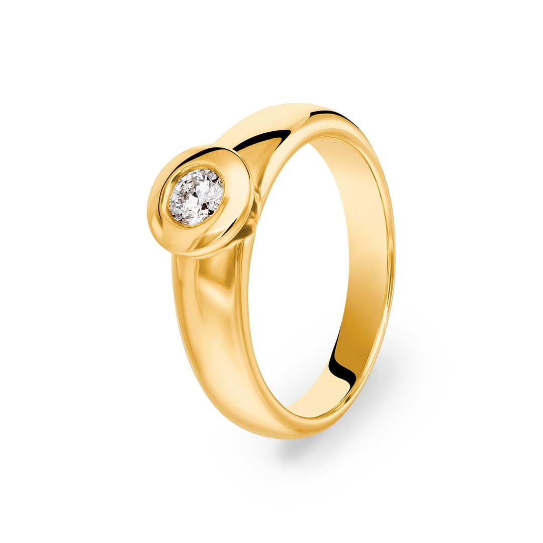 Bague solitaire or jaune 750/18 ct avec diamant ct H/Si Ø 56 Bijou  femme PR3585/01