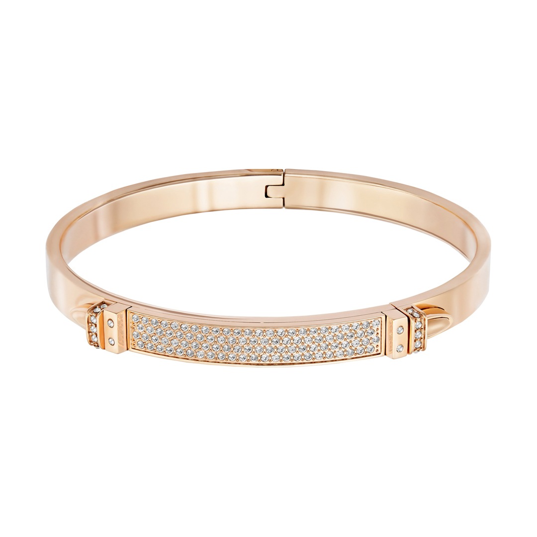 Swarovski Distinct Armreif, weiss, rosé vergoldet