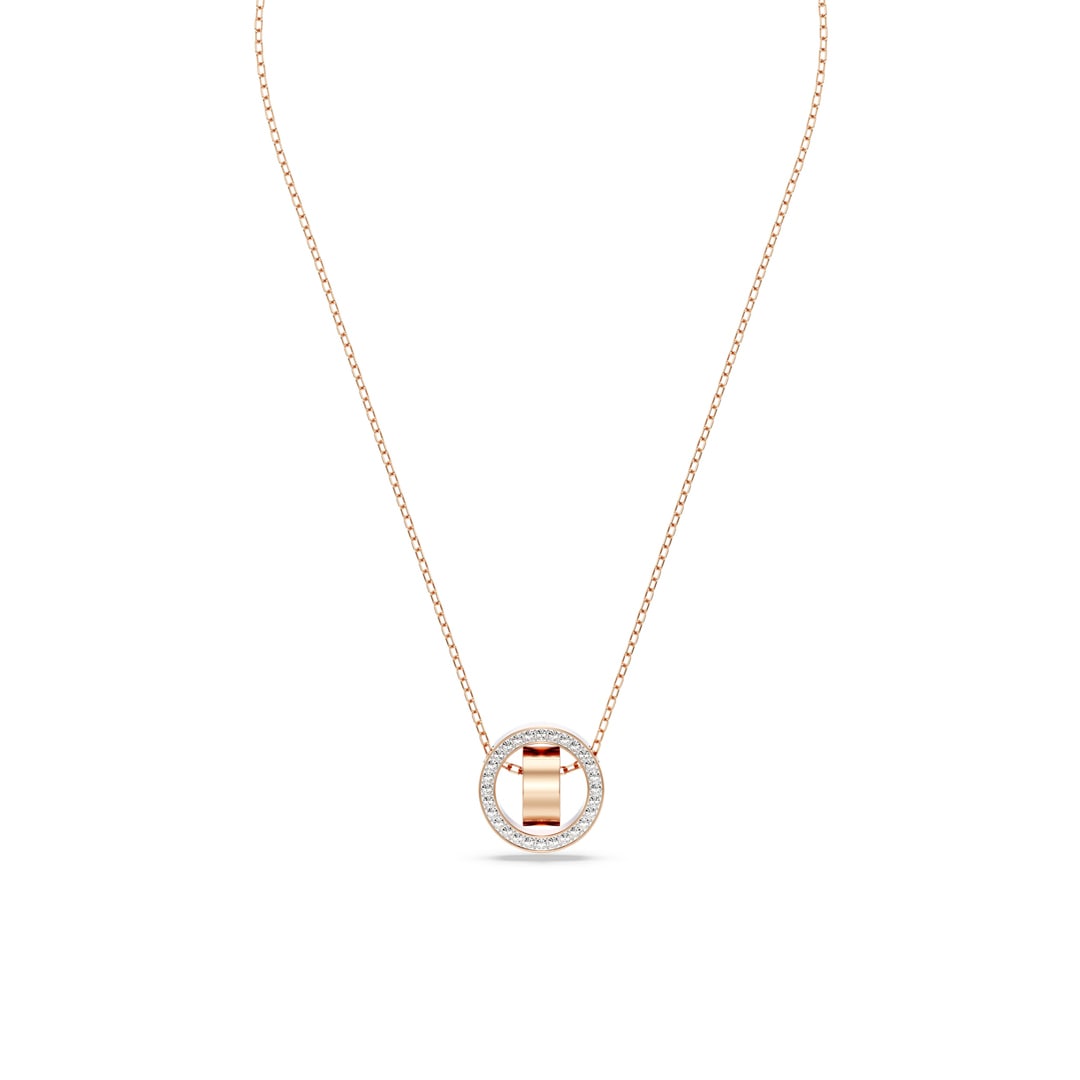 Swarovski Hollow necklace white, pink Gold-tone plated ladies jewellery  5636500