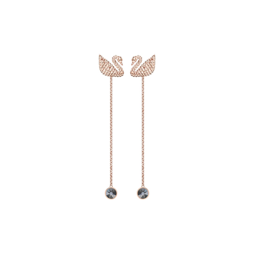 5373164 Swarovski Iconic Swan earring, pink gold plated