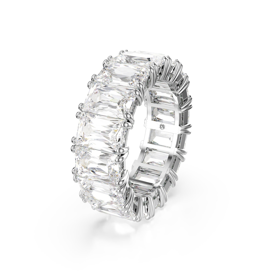 Swarovski Matrix Vittore Ring Baguette White Rhodium plated ladies  jewellery M5709277