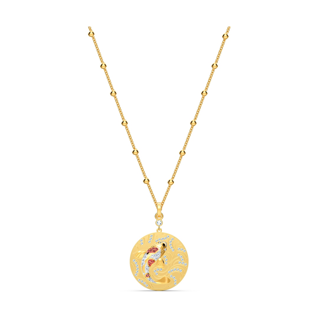 5524187 Swarovski Shine Fish necklace red gold plated