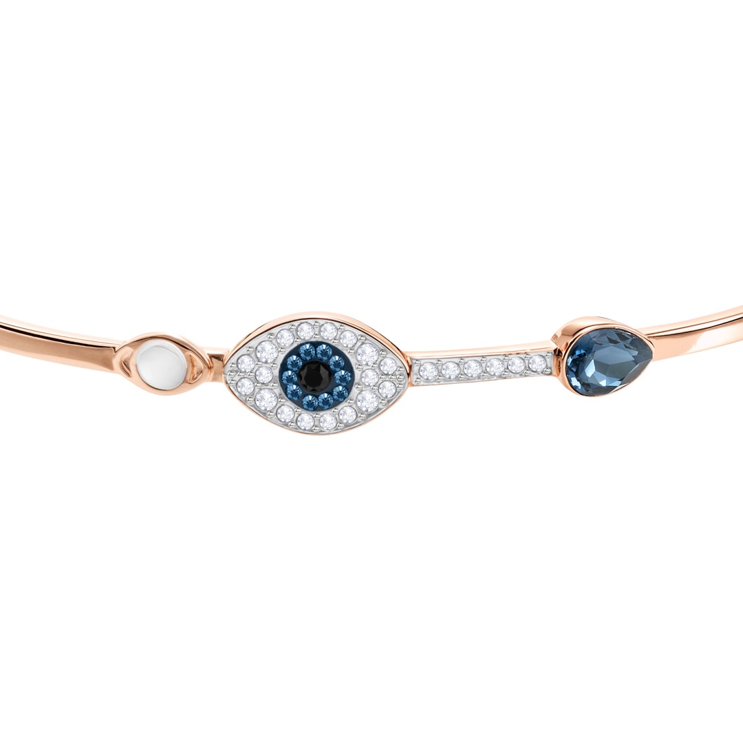 Swarovski Symbolic Evil Eye Armreif Blau Metallmix