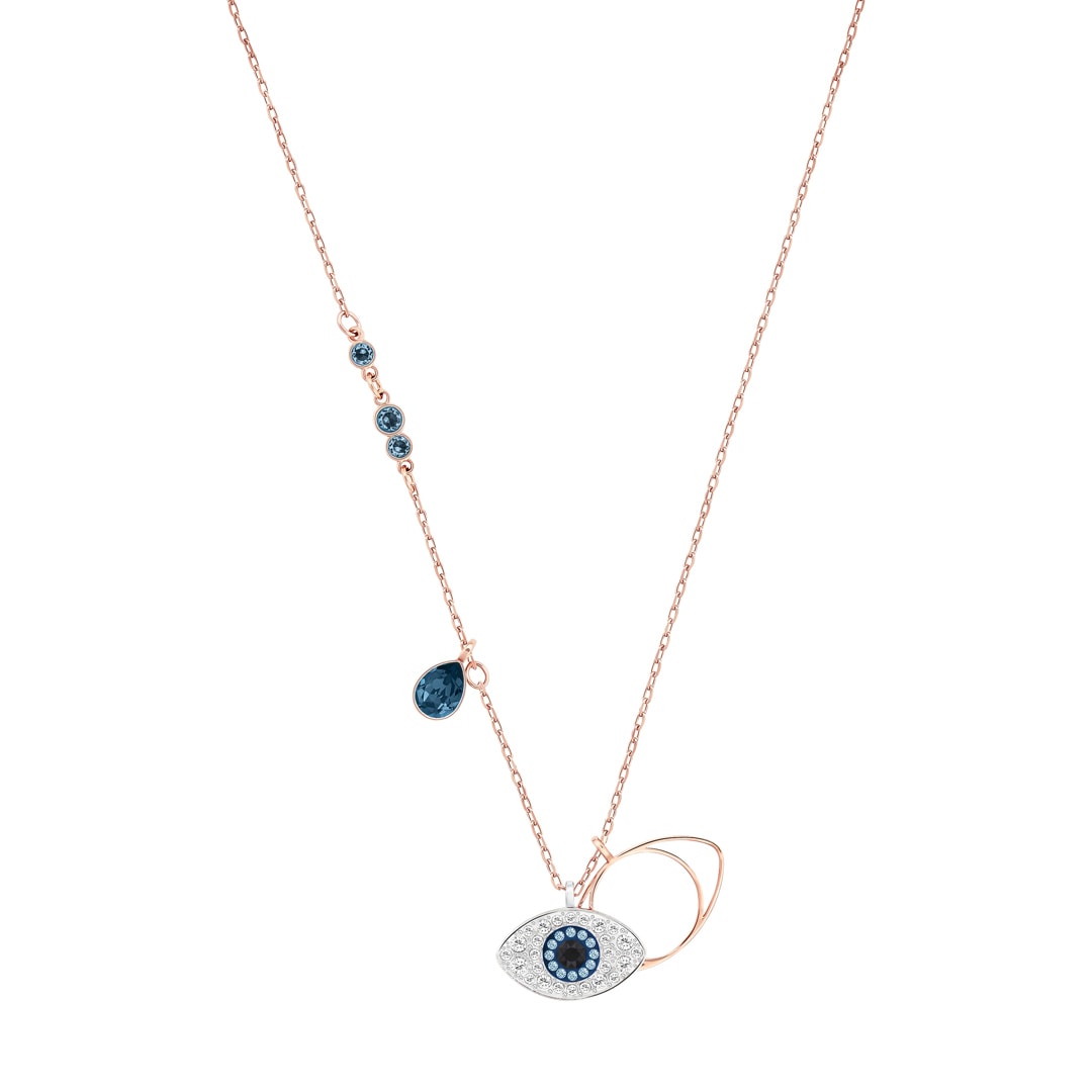 Swarovski Symbolic Evil Eye Halskette, blau, metallmix