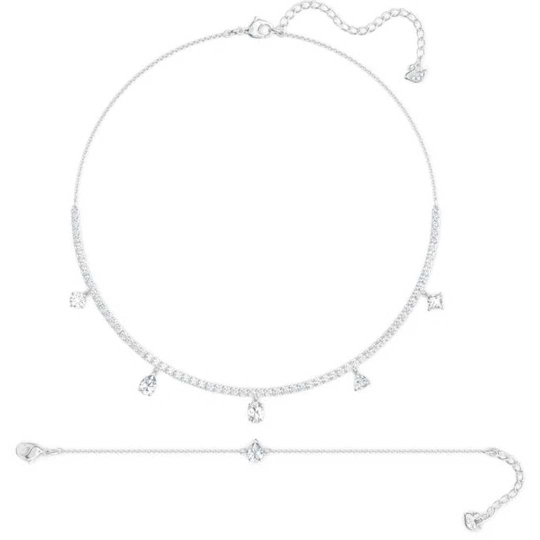5570195 Swarovski Parure Tennis Deluxe, blanc, métal rhodié