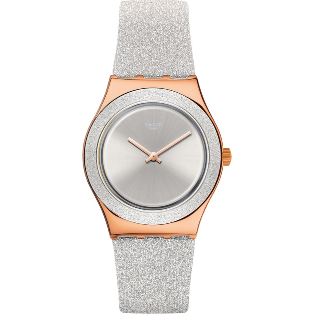 YLG145 | Swatch Irony Medium Grey Sparkle