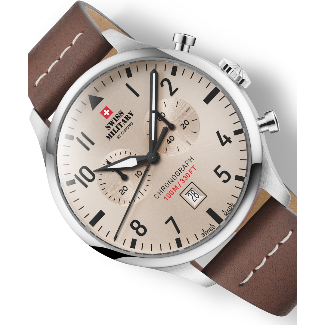 Cadran De Montre Chronographe Zelux Vintage - Diamètre 33,94 Mm, Swiss, Occasion