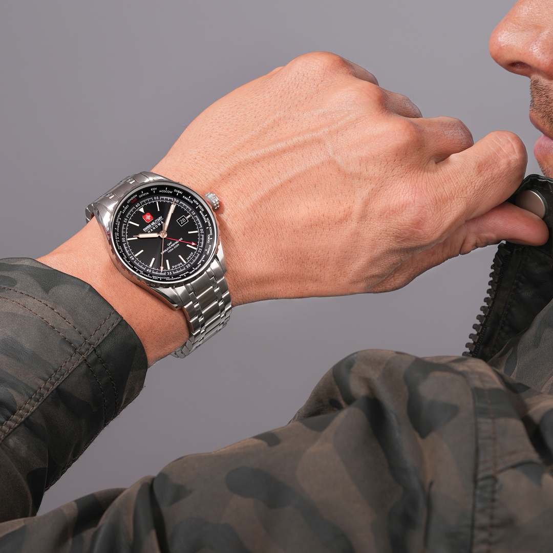 Swiss Military Hanowa Afterburn GMT Worldtimer gents watch SMWGH0003203
