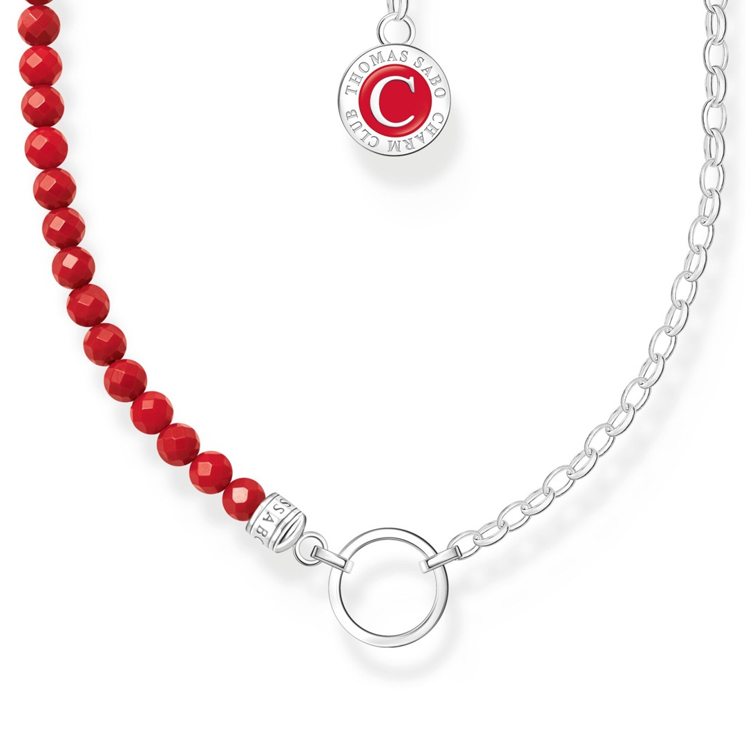 We Sabo Gliederelemente Silber rote Charm-Kette As Kiss Thomas und Beads