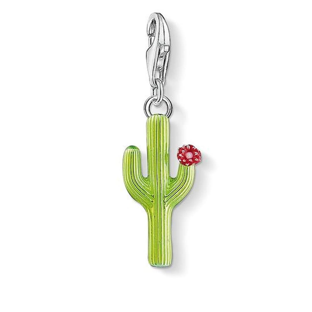 Thomas Sabo Charm-Anhnger Grner Kaktus mit Blte
