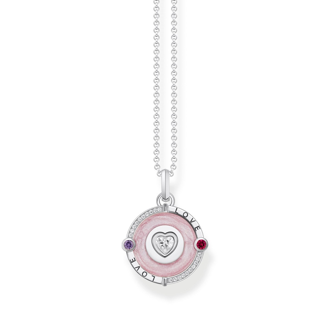 THOMAS SABO Collana Donna Con Ciondolo E Zircone Rosa - Argento 925, Catena 40-45 Cm, Regalo Elegante